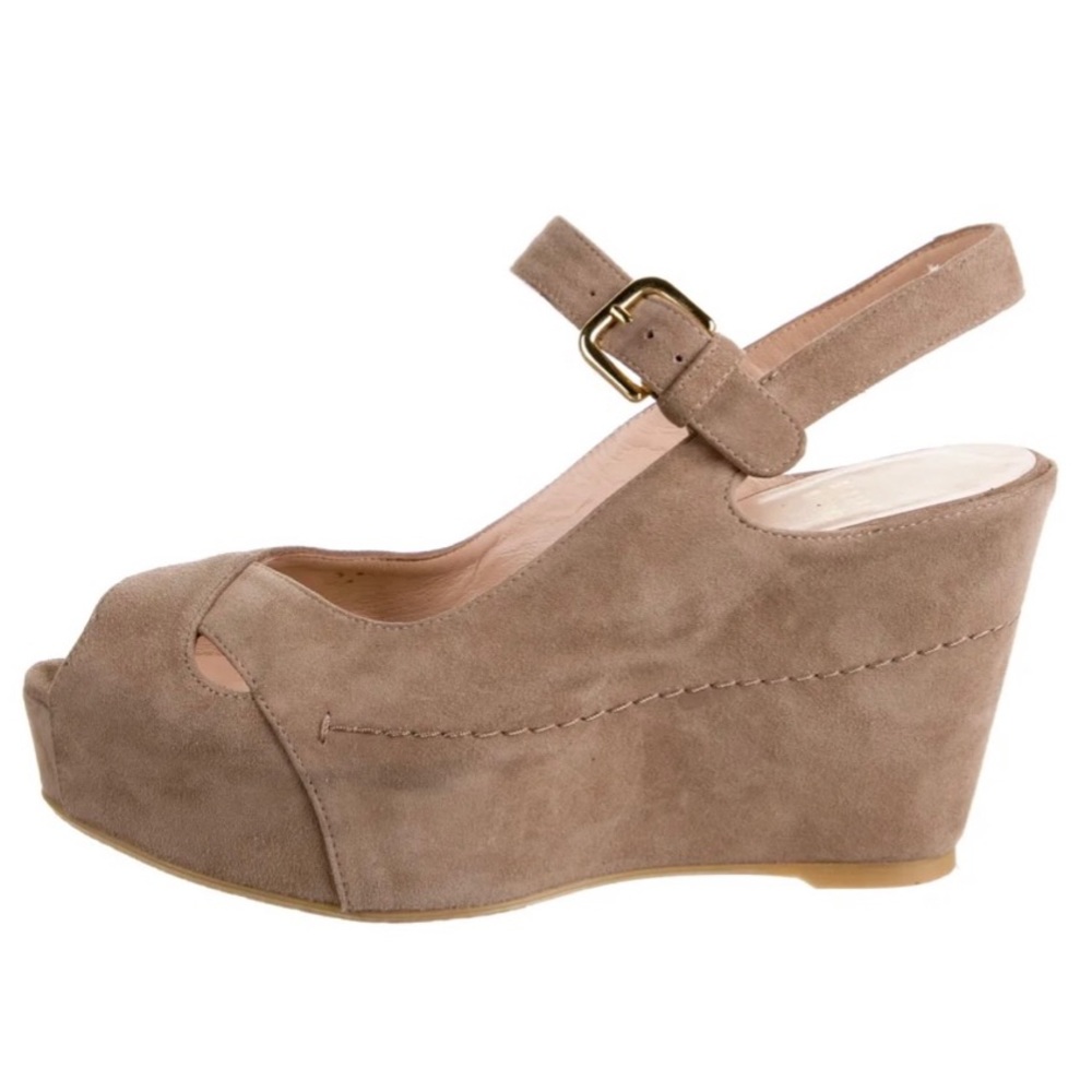 Stuart Weitzman Gray/ Taupe Suede Platform- 7 - Picture 3 of 3